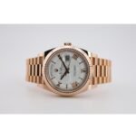 Rolex Day-Date 40 Rose Gold White Roman Dial & Fluted Bezel President Bracelet 228235 - - Image 4