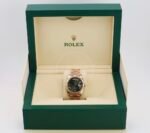 Rolex Day-Date 40 Rose Gold Olive Green Roman Dial & Fluted Bezel President Bracelet 228235 - - Image 3