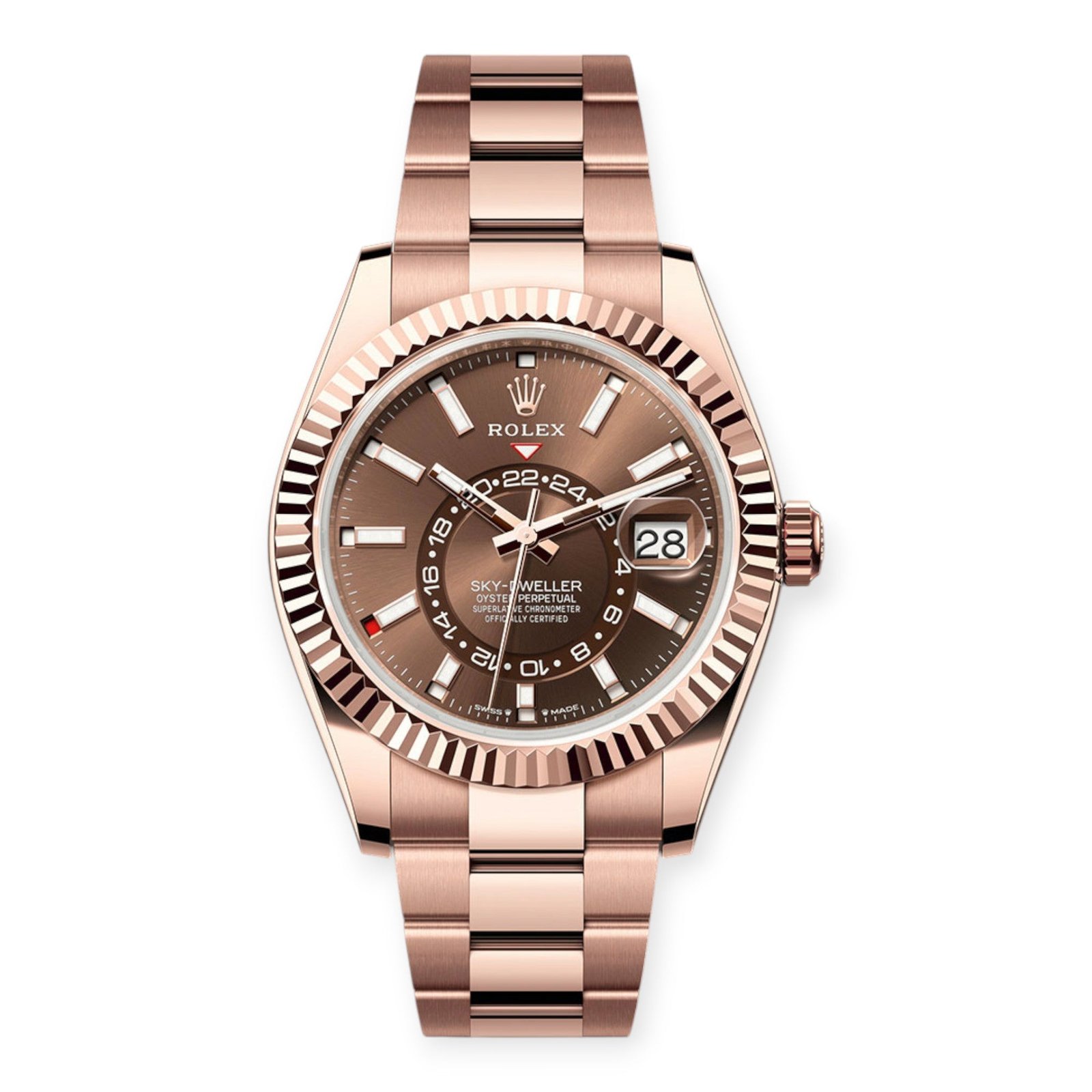 336935chio-Photoroom.jpg Rolex Everose Gold Sky-Dweller 336935 Chocolate Index Dial On a Oyster Bracelet - Image 1