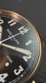 38mm Pilot Travel Time 18k RG Chocolate Brown Dial - Image 12