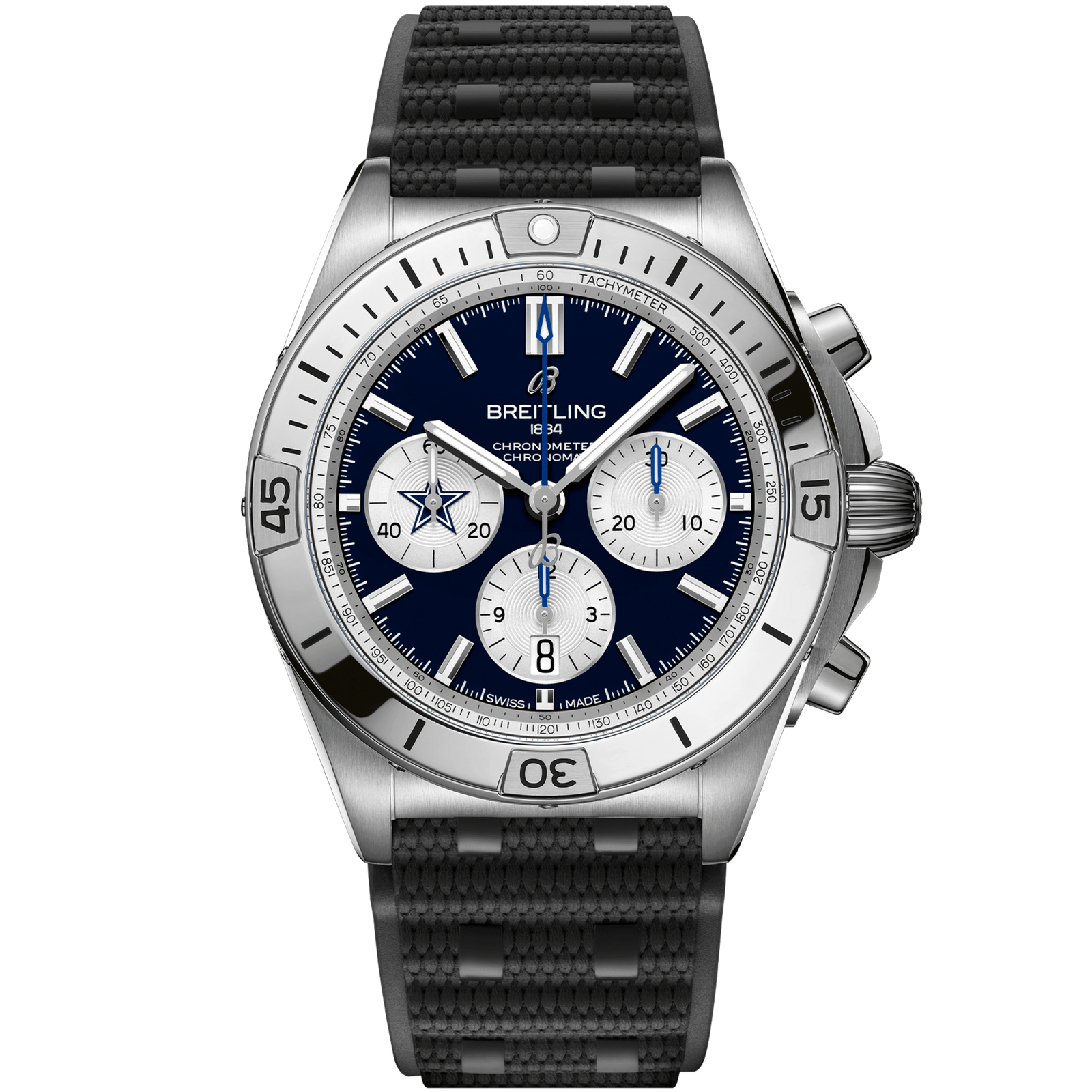 Chronomat_B0142_AB01342B1C1S1_RUBBER_DALLAS_COWBOYS_DIGITAL-scaled-1.png Chronomat B01 42 NFL Dallas Cowboys Edition AB01342B1C1S1 - Image 1