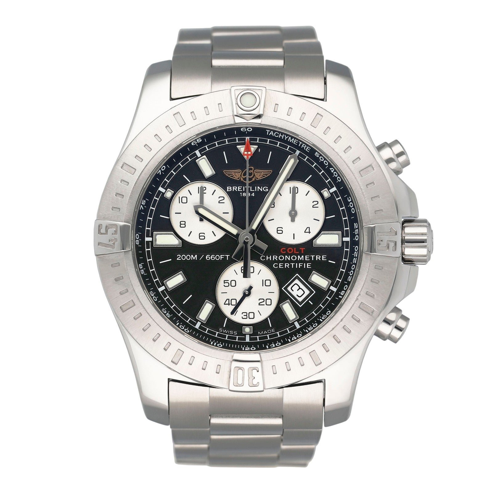 Pre-Owned-Breitling-Colt-Chronograph-A73388-Stainless-Steel-with-Black-Dial-JD-Watches-NY.jpg Breitling Colt Chronograph A73388 – Stainless Steel with Black Dial - 图片 1