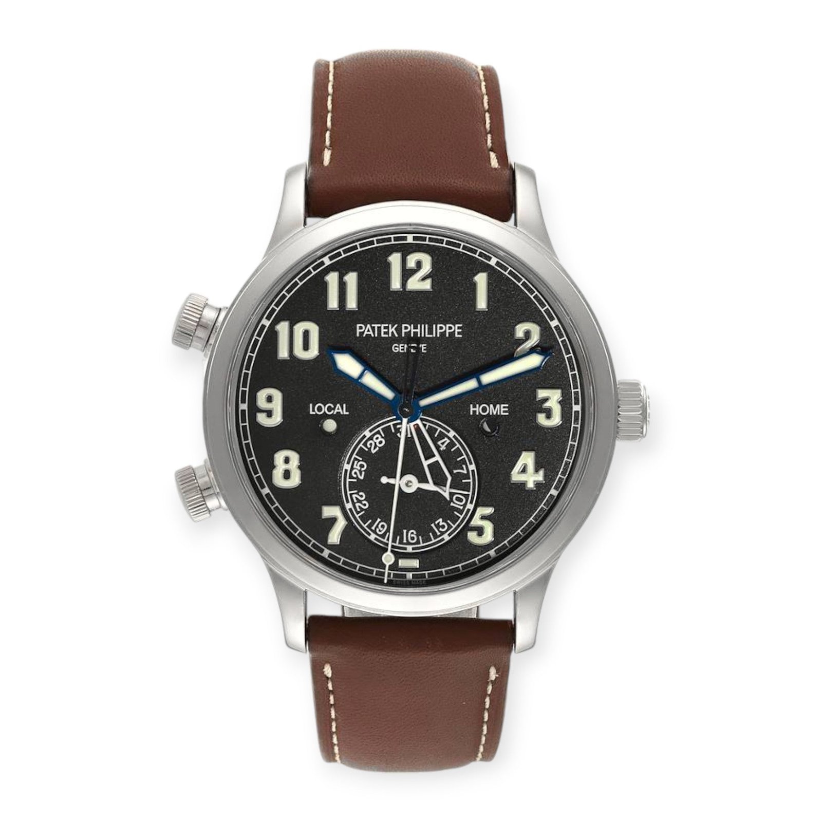 Pre-Owned-Patek-Philippe-Calatrava-5524-White-Gold-Pilot-Travel-Time-Mens-Watch-JD-Watches-NY.jpg Patek Philippe Calatrava 5524 White Gold Pilot Travel Time Mens Watch - Image 1
