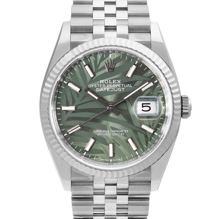 Pre-Owned-Rolex-Datejust-36-126234-Olive-Green-Palm-Motif-Dial-JD-Watches-NY.jpg Rolex Datejust 36 126234 - Olive Green Palm Motif Dial - 图片 1