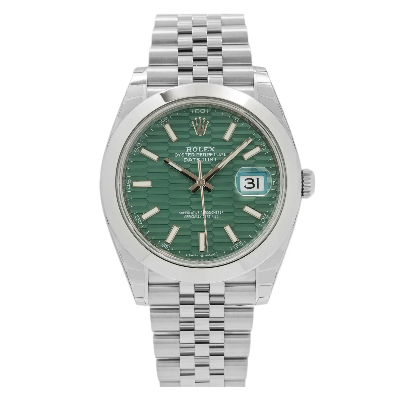 Pre-Owned-Rolex-Datejust-41-Oystersteel-with-Mint-Green-Fluted-Motif-Dial-and-Jubilee-Bracelet-Ref_-126300-JD-Watches-NY.png Rolex Datejust 41 – Oystersteel with Mint Green Fluted Motif Dial and Jubilee Bracelet Ref. 126300 - 图片 1