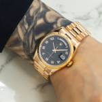 Rolex Day-Date 36mm 118235 Everose Gold Black Arabic Dial President Bracelet Men’s Watch (Year: 2000 to 2005) - Image 6