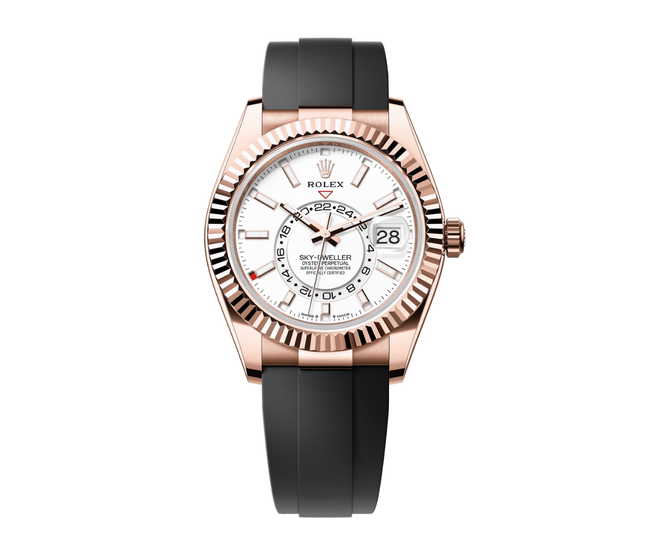 Pre-Owned-Rolex-Sky-Dweller-Everose-Gold-Oysterflex-White-Dial-Ref_-336235-JD-Watches-NY.png Rolex Sky-Dweller – Everose Gold & Oysterflex White Dial Ref. 336235 - Image 1