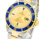 Rolex Submariner Two Tone 16613 Champagne Serti Dial Blue Insert Bezel - Image 2