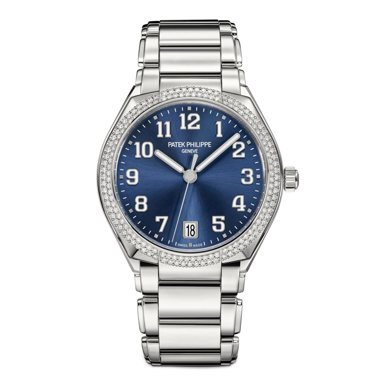 Untitled-1_41d9137c-e42a-4992-9ba9-887201f458d5.jpg 36mm Steel Sunburst Blue Dial Diamond Bezel Bracelet - Image 1