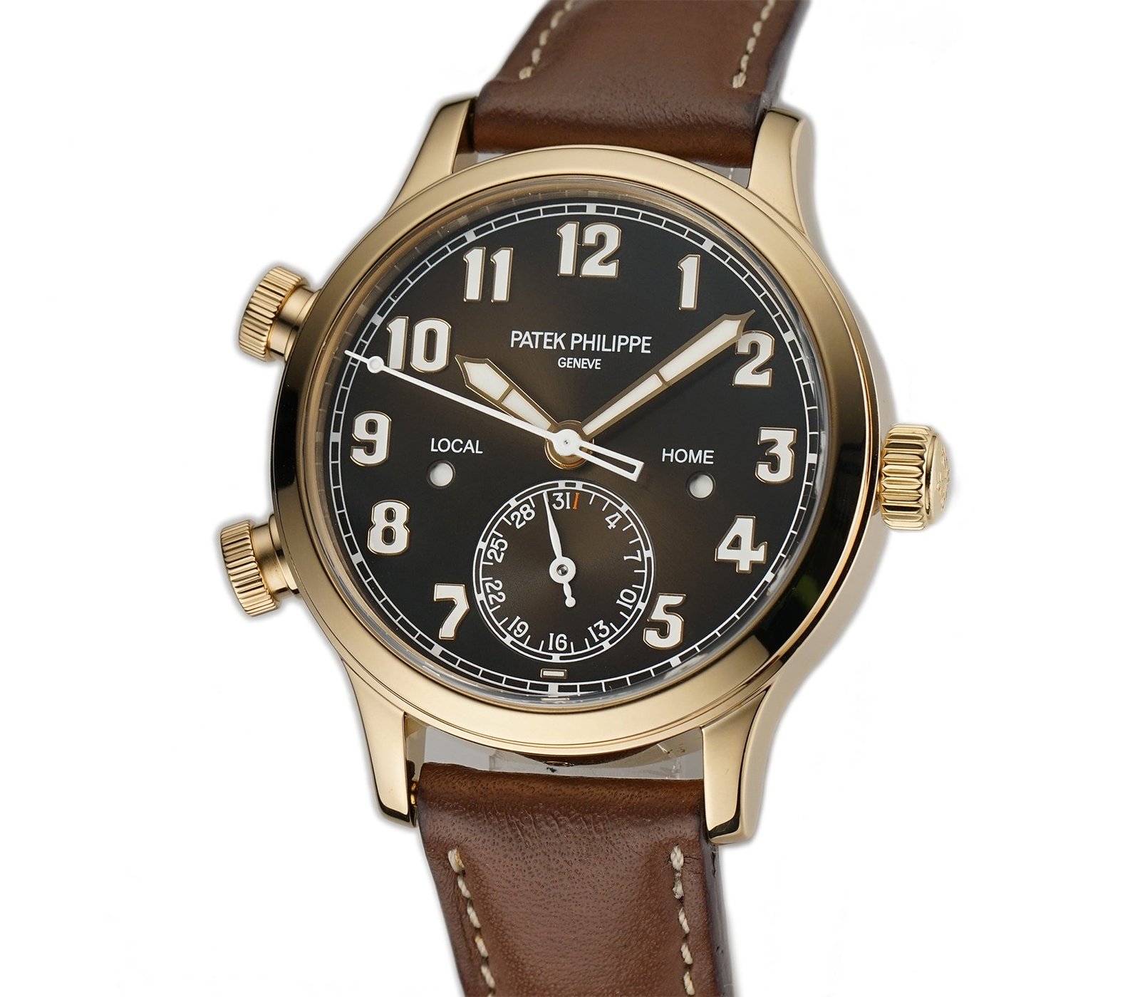 Untitled-243343.jpg 38mm Pilot Travel Time 18k RG Chocolate Brown Dial - Image 1